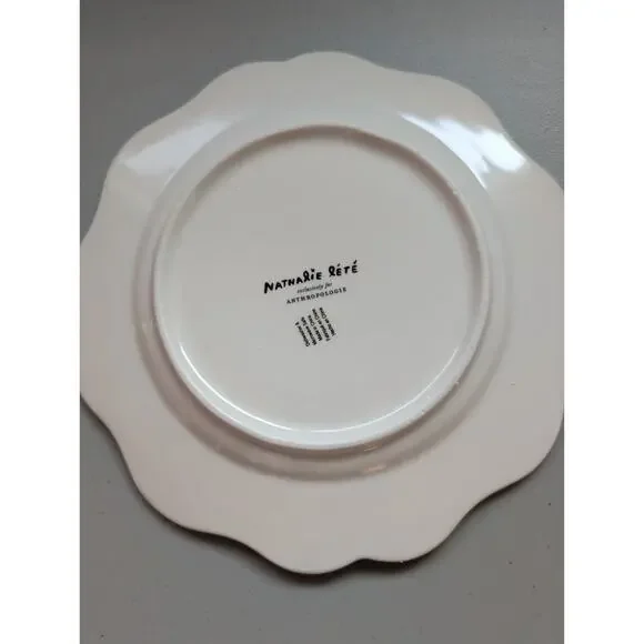 NEW Set of 4 Anthropologie Nathalie Lete Marais Stoneware Dessert Plates